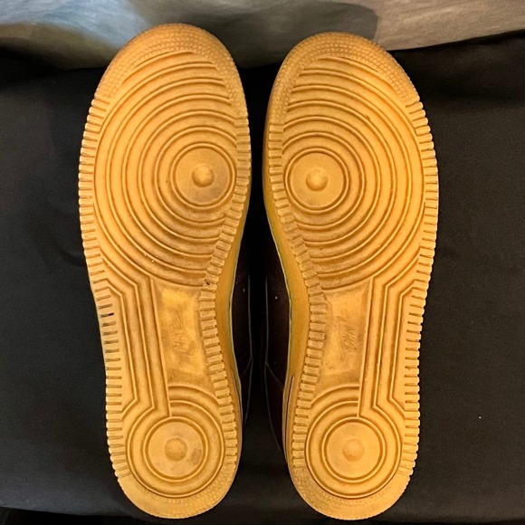 Nike Air Force 1 Low Burgundy Gold Accent Gum Bottom Mens Sneakers - Picture 9 of 9